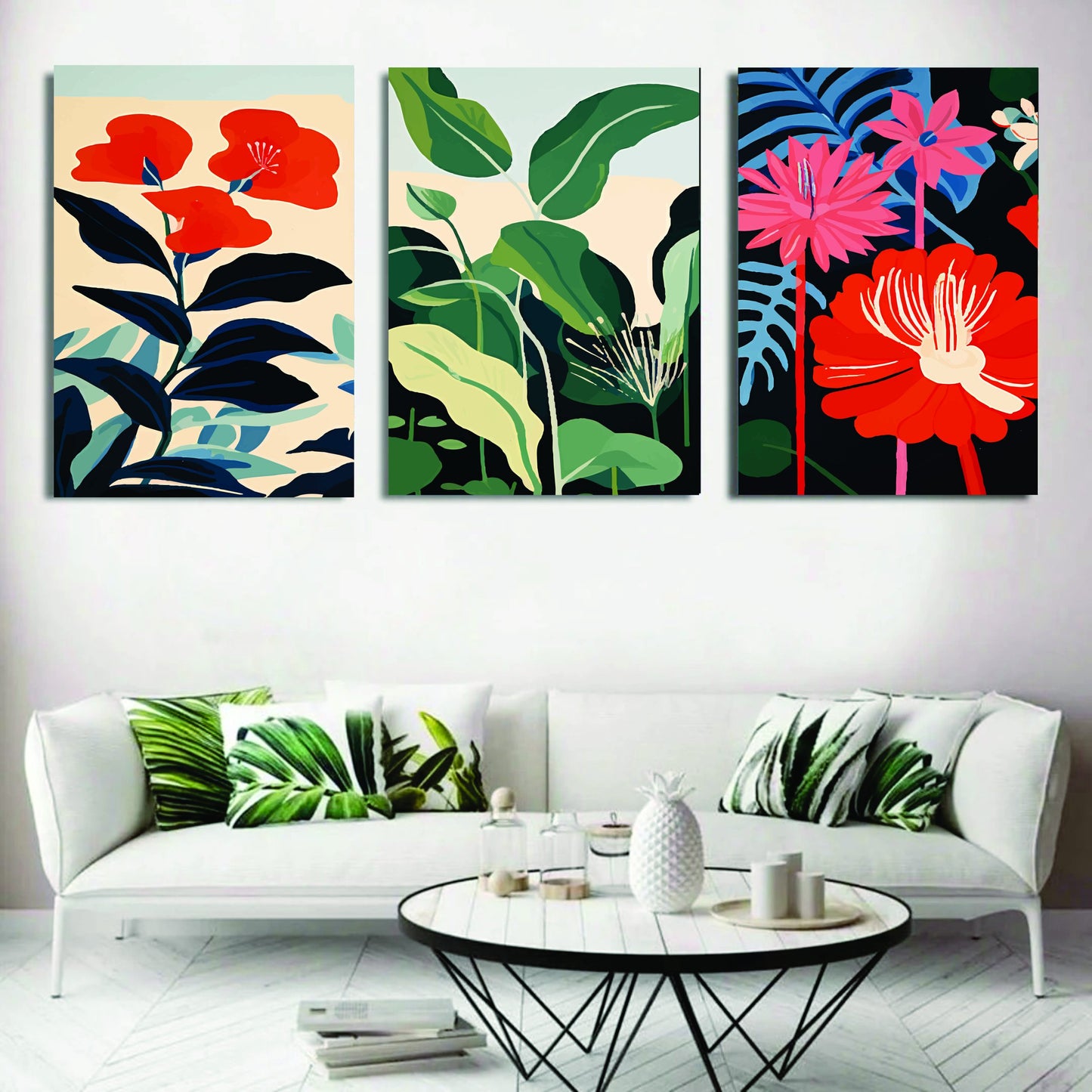 Set of 3 Wooden Photo Tile Frames – Wall Art Décor